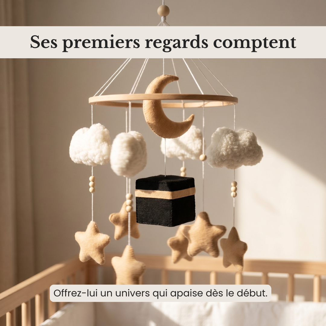 Baytullah - Berceau Kaaba & Lune dorée pour nouveau-né